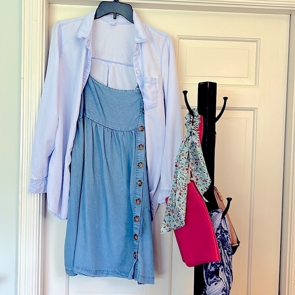 Denim Dress Adjustable Straps Size Medium EUC Button Detailing Cowgirl Up - Picture 5 of 13